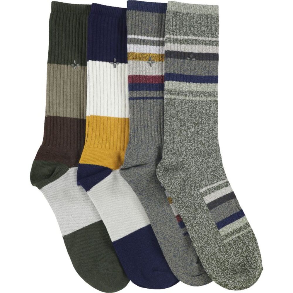 SUN + STONE Mens Patterned Midweight Socks, Multicoloured, One Size, DM